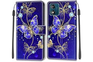 KENHONER Phone Case for Motorola Moto E13, Magnetic Closure Cover Case Card Slots Kickstand Shockproof Protective Case for Motorola Moto E13