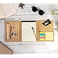 The Bling Stores Notebook Set with 5 Colors Sticky Notes, with 2 Wooden Pencil, Pen, Scale, Pencil Sharpener, Eraser, Eco-Friendly Stationary Set, eco Friendly Corporate Gifts for Employees.
