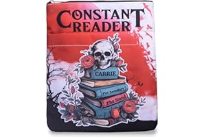 TAWDULL Stephen King Book Sleeve, Waterproof Constant Reader Fabric Book Cover, Padded Carrie Book Sleeves with Zipper, Bookish Gifts Kindle Sleeve Pet Sematary Book Protector Pouch Book Lovers The Stand