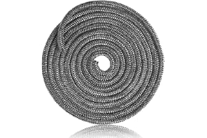 QHKLEW Dichtungsschnur aus Glasfaser 8mm x 2,5m, Feuerfestes Dichtungsband, Kamindichtung Ofendichtband, Feuerfestes Kamin Dichtband & Ofenrohr Dichtung für Kaminofen, Kamintür, Smoker, Ofendichtschnur