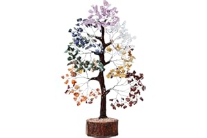 FASHIONZAADI Seven Chakra crystal tree,crystals and gemstones tree of life artificial bonsai crystal tree,decorative home accessories,house warming gifts new home,gifts for women birthday unique,10-12 inch