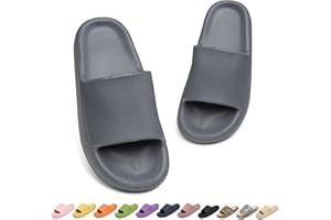 Geweo Hausschuhe Damen Herren Super Weich Sandalen mit Schnalle Dicken EVA Slippers Rutschfeste Badelatschen für Stand Badeschlappen Leicht Cozy Slides Bequem Sommer Pantoffeln Unisex 36-49EU
