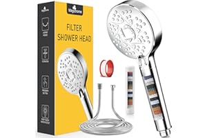 Magichome głowica prysznicowa z filtrem i wąż 2m, głowica prysznicowa z 6 trybami, pod wysokim ciśnieniem, zmiękcza wodę twardą, z dodatkowymi wymiennymi akcesoriami