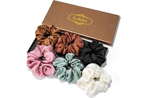 Lolalet 6 Chouchous Cheveux en Satin, Chouchou Scrunchie avec Couleur Différente, Cheveux Ties Cordes Élastiques pour Filles Femmes de Tous Âges
