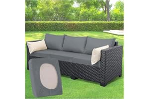 ZGDDPZA 1/2/3 PCS Rattan Cushion Covers, Stretch Fit Garden Furniture Seat Covers, Polyester Replacement for Patio, Balcony & Indoor Chairs (Gray,3PCs Length 50-65cm)
