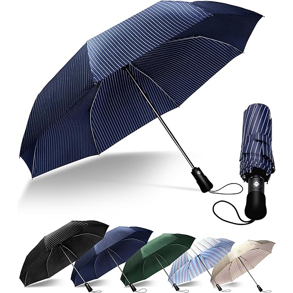 Ombrello Automatico HW CASA Antivento - 105cm, 8 Stecche Fibra Di Vetro, Pieghevole E Portatile - Foto 9