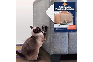 Stelucca Amazing Shields Sofa Protectors from Pets - 6-Pack of 17-Inch x 12-Inch Cat Anti Scratch Furniture Protectors w/Twist Pins - Strong, Clear, Cat Sofa Protector - Cat Deterrent Accessories
