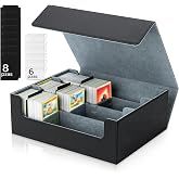 Tolesum Caja Cartas para MTG, Card Deck Box para 1800+ Cartas Con Compartimento, Magnetic Flip Box con Cuero de PU para Carta