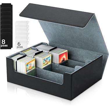 Caja De Almacenamiento Para Cartas TCG Con Cierre Magnético – Capacidad Para 200 Cartas, Forro De Microfibra Y Exterior De Piel Sintética