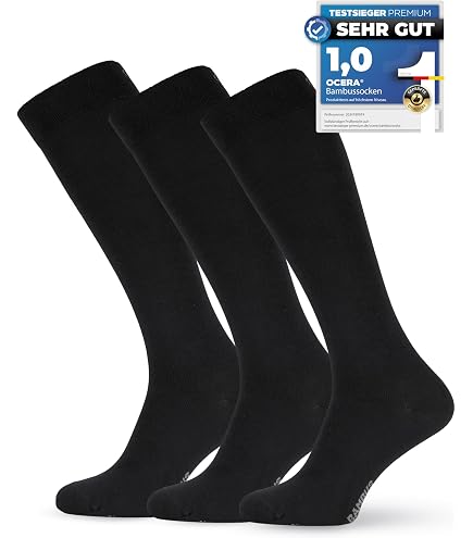 Nur Die Damen Bambus Kniestrmpfe Besonders Weich & Atmungsaktiv mit  Komfortbund Hohe Socken Kniestrmpfe : Amazon.de: Fashion
