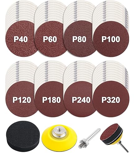 RENOTEC Hook and Loop Velcro Sanding Discs, 3 Inch, 40-1200 Grit, 3 Each 36 Pcs Total, for DA Sander, Automotive Paint Remove, Woodwork, Metalwork