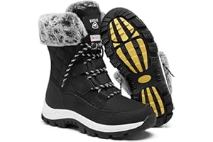 EARLDE Winterstiefel Damen Wasserdicht Winterschuhe Warm Gefüttert Schneestiefel Leicht Stiefel Damen Arbeiten Outdoor Winter Schuhe