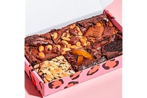 Cake or Death Mixed Brownie Box with 10 Brownies | Biscoff, Oreo, Candied Orange, Cherry Bakewell, Notella, & Peanut Butter | Letterbox Friendly Chocolate Brownies |