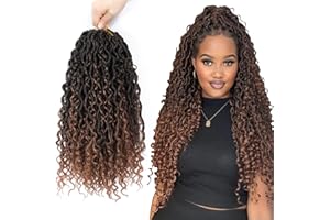 FIRSTCYH HAIR 8 opakowań sztucznych zamków na szydełko, warkocze 45,72 cm 1B/30 cm, miękkie loki, szydełkowe, warkocze w stylu boho, 12 stojaków/opakowanie dredy (1B/30#)