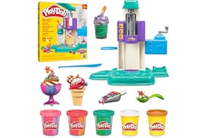 Play-Doh Mes Glaces Arc-en-Ciel, Jouet Cr&#xE9;atif avec P&#xE2;te &#xE0; Modeler Bicolore, Machine &#xE0; Cr&#xE8;me Glac&#xE9;e et Accessoires, pour Enfants D&#xE8;s 3 Ans