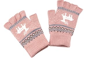 Zolunu Unisex Winter Half Finger Gloves - Warm, Stretchy Knit Touchscreen Typing Gloves