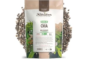 PLANÈTE AU NATUREL Graines de Chia Bio 1 Kg - Source de protéines - fibres - OMEGA 3