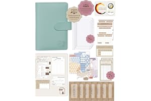 ‎BEGINNER-BUDGET BeginnerBudget® Budget Planner Deutsch - Starterset mit Sparchallenge Budgetplaner - Sparen mit Umschlagmethode + Anleitung - Ringbuch - Binder A6 Glattleder-Style (Hellblau)