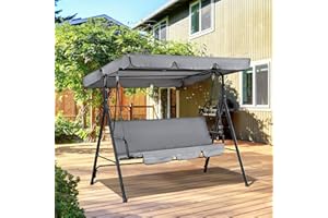CHANCCI Garden Swing Replacement, Durable and Practical Garden Seat, Matching Partner for Garden, Grey Canopy, Shade Garden Canopy