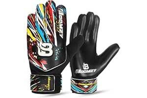 Boss Mann Football Goalkeeper Gloves For Boys, Kids Children Youth Soccer Goalie Gloves with 4mm Latex Finger Spine Protection Super Grip Palm Goalkeeping Gloves