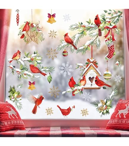 9 Feuilles Stickers NoëL Fenêtre Avec De L'argent