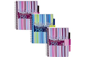 Pukka Pad Project Book Wirebound Perforated Ruled 3-Divider 80gsm 250pp A5 Assorted Ref PROBA5 [Pack 3]