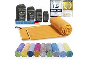 Toalla deportiva de mochila de microfibra LightDry para hombres y mujeres Toalla de viaje de secado extremadamente rápido Toallas deportiva de playa y de baño Absorbente, ligera y antibacteriana (160 x 80 cm, Naranja)