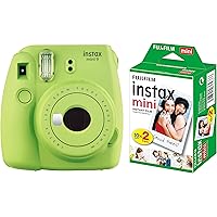 Fujifilm Instax Mini 9 Instant Camera (Lime Green) with Film (20 Shots)