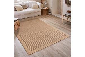 NAZAR Tapis Nature, Tapis Naturel Boheme, Tapis Aspect Jute, Tapis Salon, Chambre, Couloirs, Tapis ExtRieur, Couleur Naturelle (60x90 cm, 8751 Marron)