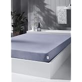 KobeHome &Ouml;rme Penye Lastikli &Ccedil;arşaf, Battal &Ccedil;ift Kişilik, A&ccedil;ık Gri, Pamuk-Elastan 230G/M2