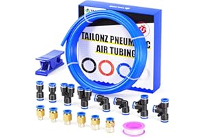 TAILONZ PNEUMATIC Blue 10mm OD 6.5mm ID Polyurethane PU Air Hose Pipe Tube Kit 10 Meter 32.8ft