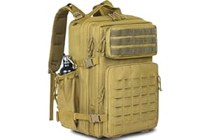 FREEAMG 42L Sac à Dos Tactique Militaire, Pack Tactique Grande Capacité avec Porte-Bouteille, Sac à Dos Militaire pour Randonnée, Camping, Pêche