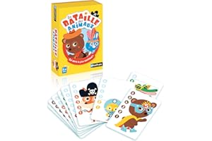 NATHAN - La Bataille des Animaux - Jeu de Cartes, 56 Count (Pack of 3855)