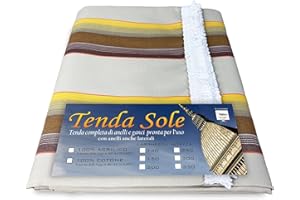 TEX FAMILY TENDA SOLE DA esterno GIARDINO balcone CALIFORNIA marrone CONFEZIONATA - Cm. 200 x 250