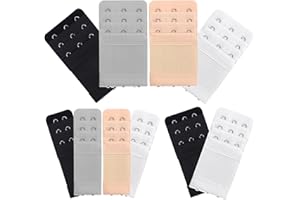 Hantoc 10 Pezzi Estensioni Reggiseno, Estensore di Reggiseno Prolunga Reggiseno Reggiseno Extender 2 Ganci / 3 Ganci Reggiseno Prolunga per Reggiseno da Donna Bianco Nero Beige Grigio