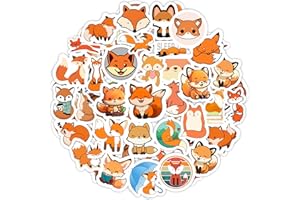 PADABAYKA Fuchs-Aufkleber für Trinkflaschen und Laptops - Fuchs-Party-Geschenke und Dekorationen, wasserdichte Vinyl-Aufkleber, niedliche Wildtier-Sticker - Fox Stickers
