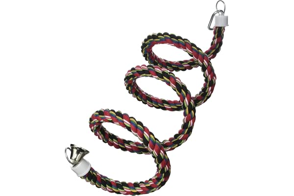 Karlie Flamingo 101460094 - balancoire a perrucheq & perroquets en coton - avec clochette - D15MM