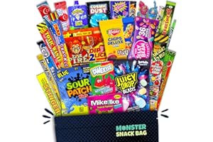 ‎MONSTER SNACKBAG 30 Amerikanische Trend-Süßigkeiten aus den USA in einer Box auch als Geschenk z.B. zum Geburtstag - TikTok Süssigkeiten XXL Mix mit American Candy