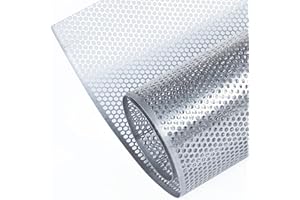 AggAuto 100x33cm Argentée grille de course, Taille du trou de Nid d'abeille 6×2mm, grille en aluminium, universels grille de radiateur de voiture