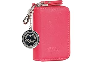 SKPAT - Porta Llaves con Cierre Cremallera para Hombre de Polipiel. Llavero Organizador Llaves con Protección Anti Escaneo RFID. Portalleves Calidad Funda Llaves