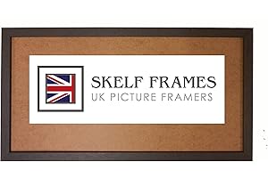 SKELF FRAMES Phoenix Dark Grey wood Panoramic Picture Photo Frame with Glass Hand Made in The UK in Yorkshire in 20 inches x 6 inches