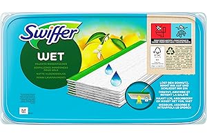 ‎SWIFFER Swiffer Bodenwischer Feuchte Bodentücher Nachfüllpackung mit frischem Zitrusduft, Weiß, 12 stück