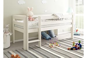 Flair Furnishings Noomi Solid Wood Shorty (175x75cm) Mid Sleeper - White