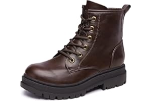 DREAM PAIRS Stivaletti da Combattimento con Lacci Neri per Le Donne Tomaia Idrorepellente Stivaletti Donna Stivali Donna