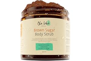 OLA LOKO Brown Sugar Scrub - Body Scrub Exfoliator for Women & Men, Exfoliating Body Scrub for Firm and Hydrated Skin, Natural Scrubs & Body Treatments, Vegan Body Exfoliator Scrub for Dead Skin, Salt Scrub