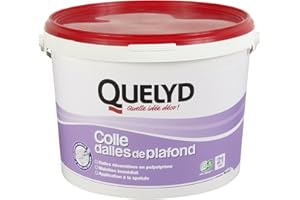 BOSTIK Quelyd Colle Dalles de Plafond Polystyrène – Colle en Pâte Prête à l'Emploi pour Dalles, Poutres, Moulures et Panneaux Isolants Légers – Intérieur – Sans Solvant – Blanc – Seau de 7 kg (21 m²)
