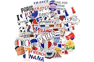 TARIFA UNITED Francia Adesivi Parigi per Casco Moto, Valigia Vintage, Auto, Bici - Stickers Aesthetic France Accessori