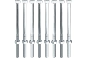 HMKESOTERIC M10 Sechskantschrauben mit Muttern, M10 x 180 mm Sechskantschrauben mit Schaft, verzinkt Maschinenschrauben Teilgewindeschrauben für Metallbauarbeiten Auto