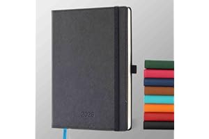 IN-LUXPRO Agenda 2026: Agenda Semainier et Carnet de Notes A5 Moyen 21,9x16,4 cm, Planificateur Hebdomadaire D'Jan 2026 à Déc 2026(12 Mois) Scolaire, Papier 100GSM, Couverture PU cuir Noir