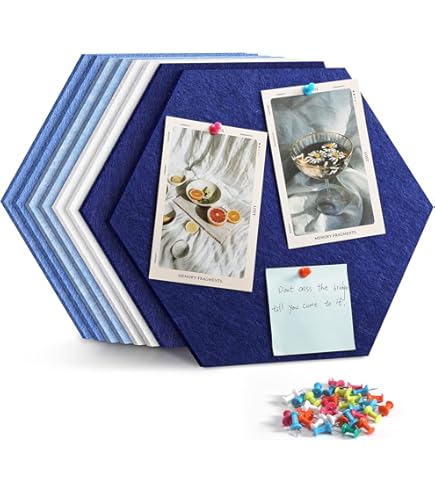 Bacheca Sughero Feltro Autoadesiva - Con Puntine E Note, 10 Pezzi - Foto 11